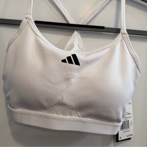 Adidas S Womens Aerct LS training or everyday activewear sports bra White #17